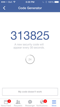 facebook number codes